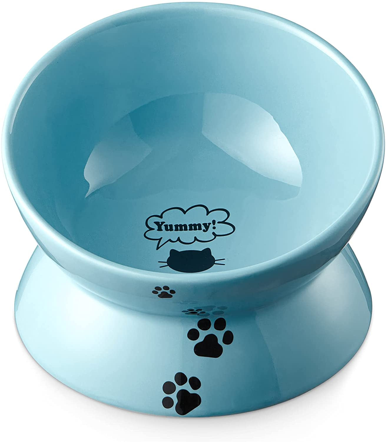 Elevated Cat Food Bowl, Ceramic Raised Cat Bowl, Tilt Angle Protect Ca –  MJ's Pet Closet