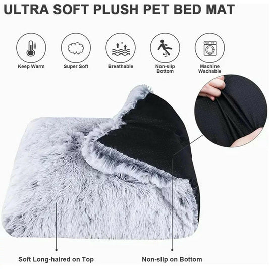 Large Dog Bed Anxiety Washable Cat Dog Mats Anti-Slip Bottom Large 41''X27'' Pet Beds