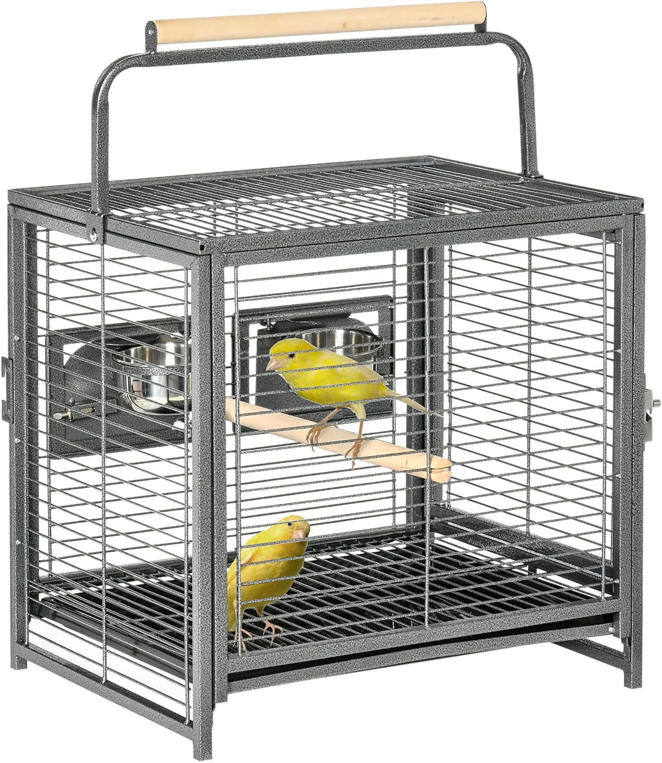 18" Heavy Duty Wrought Iron Travel Bird Cage Carrier