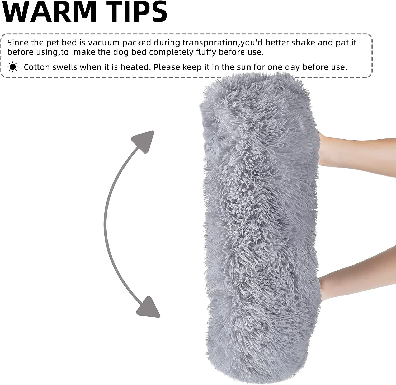 Cat Bed for Indoor Cats, Small Dog Beds for Small Dogs,Soft Long Plush Cushion Washable Puppy Bed,Self-Warming Square Cat Bed Anti-Slip Bottom Cushion (26 X 22 X 8 Inch, Gray)