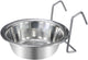 Pet Bowl Stainless Steel Hanging Food Water Bowls Bird Cage Feeder for Birds, Parrots, Small Sized Dogs and Cats (S)