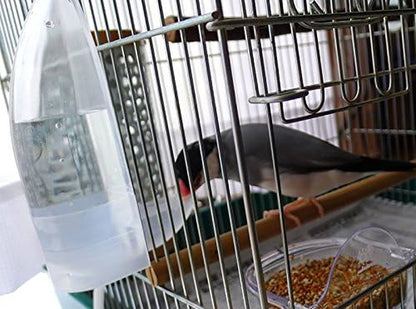 Bird Cage Water Bottle Dispenser Feeder for Zebra Finch Budgies Set of 2 (Clear)