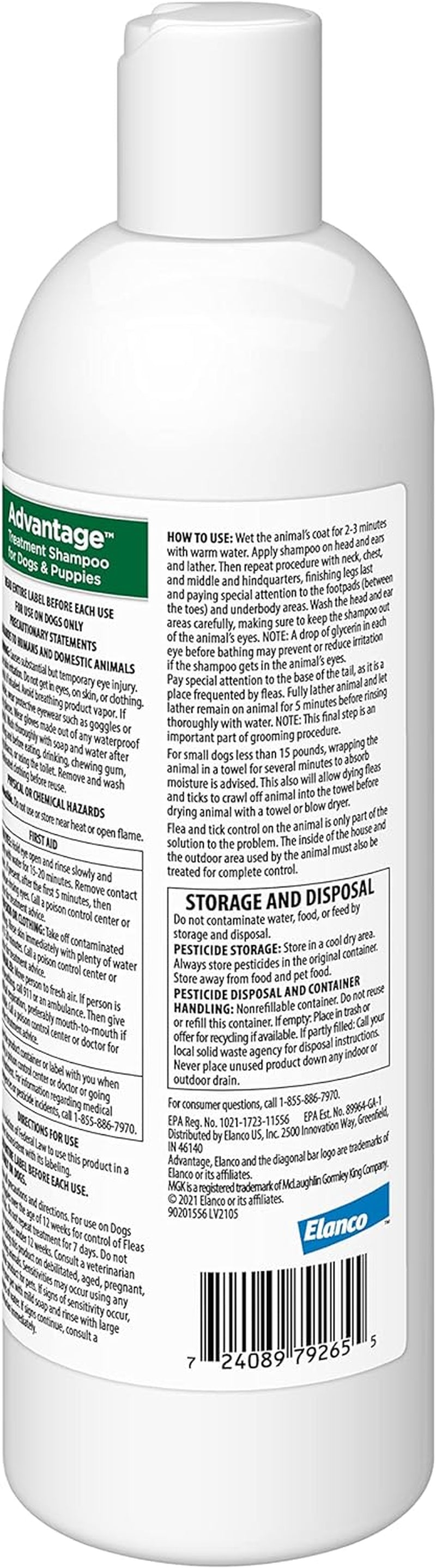 Dog Flea & Tick Shampoo for Puppies & Adult Dogs | Kills Fleas & Ticks | 12 Oz.