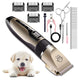 Rechargeable Dog Clippers, Low Noise Pet Shaver Dog Grooming Kit Cordless Professional Dog Hair Trimmer