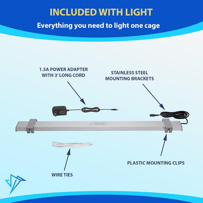 Illuminate Your Bird's World with the Happybird Full Spectrum LED Light - Safe, Easy-to-Install, and Perfect for Soft Bill Birds - 24" Long