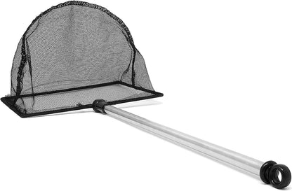 Fish Net for Fish Tank, 2.5 Inch Deep Mesh Scooper with Extendable Handle up to 24 Inches Long Large Scoop, Telescopic Pond Skimmer Nets for Cleaning Tanks as Aquarium Accessories