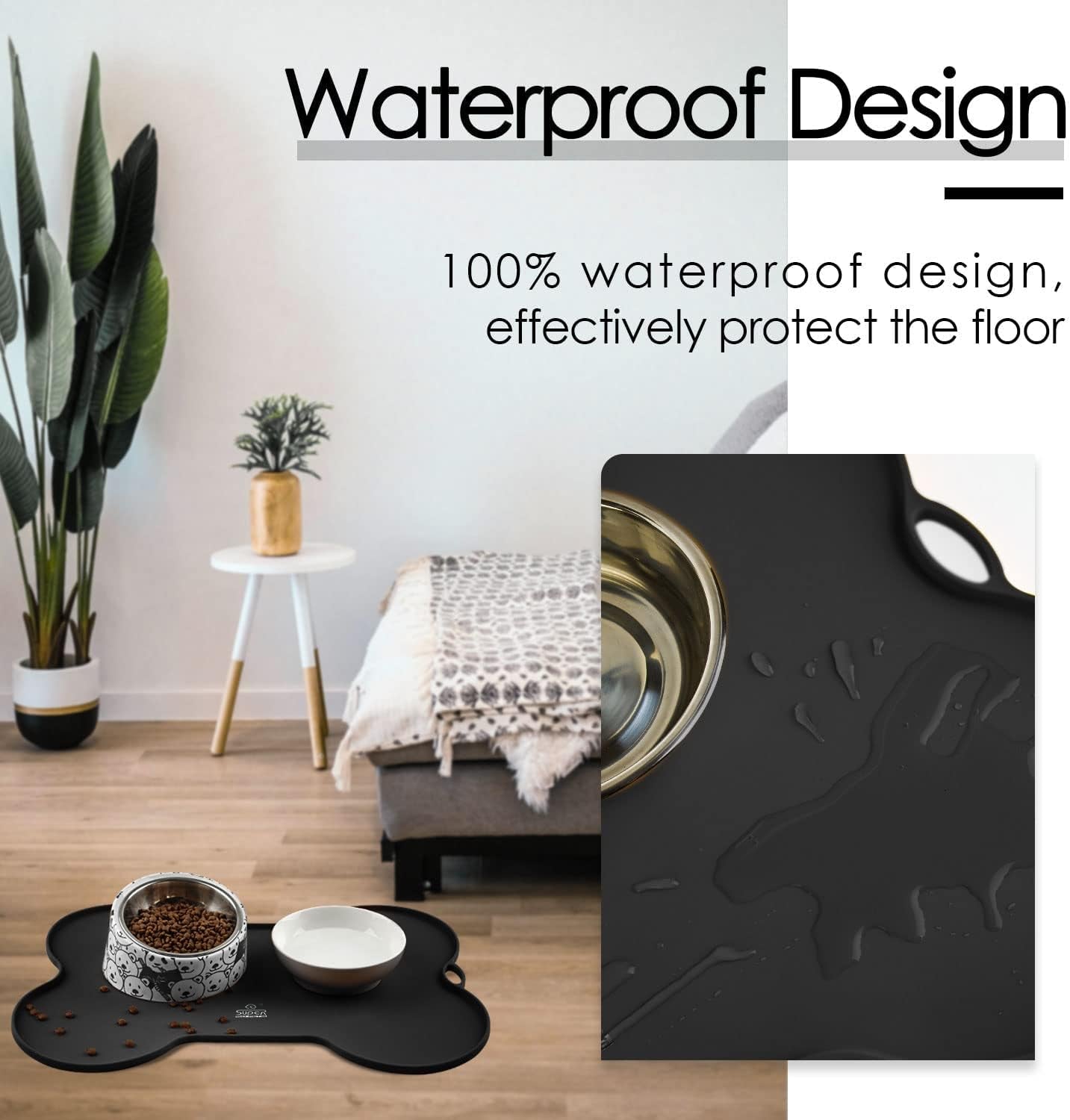  Silicone Non Spill Cat Feeding Mat Puppy Placemat Waterproof 