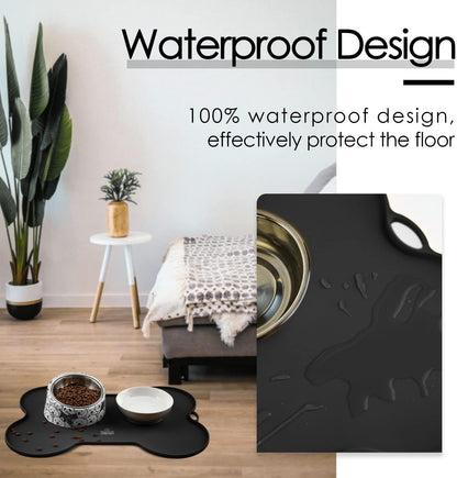  Silicone Non Spill Cat Feeding Mat Puppy Placemat Waterproof 