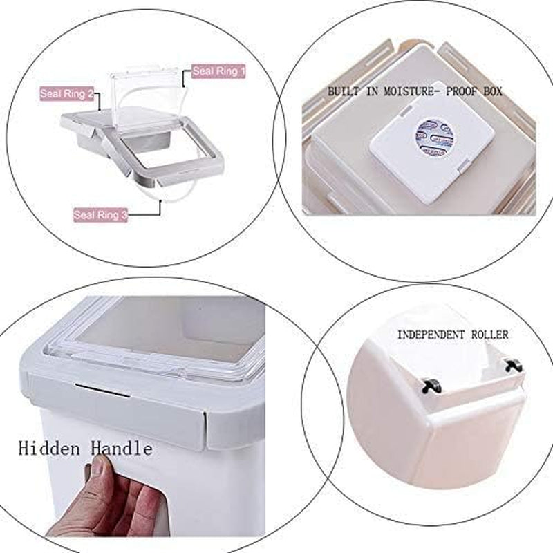 Dog Food Storage Container 20 Lb, Large Dog Food Storage Bin, Airtight Dog Food Container with Wheels for Dog Food Cat Food Rice Grain Flour - Cyan