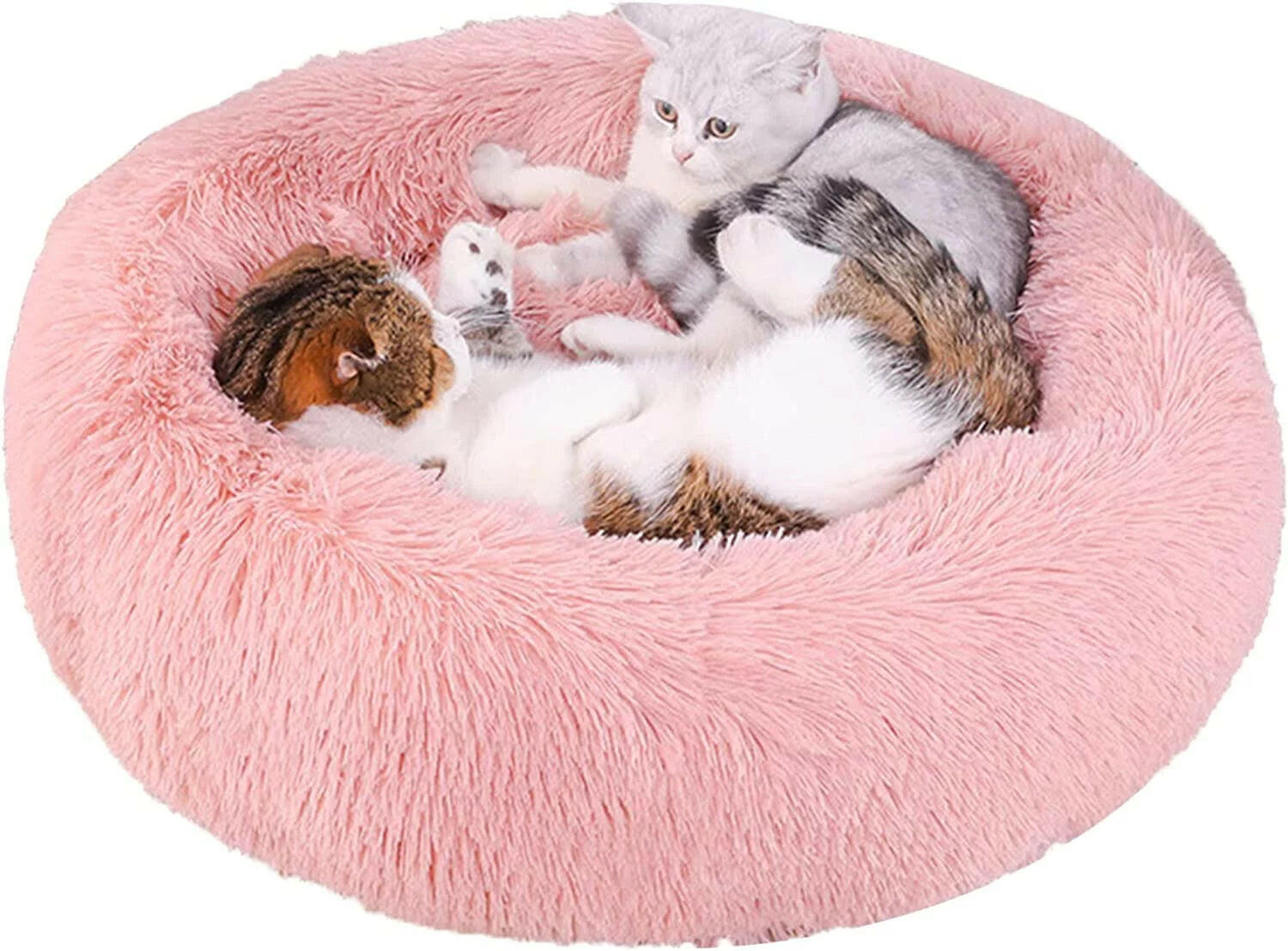 Calming Donut Dog Bed Anti-Anxiety, Self Warming, Cozy Soft Plush round Pet Bed, Ideal for Both Home & Travel, 20"L X 20"W X 8"H