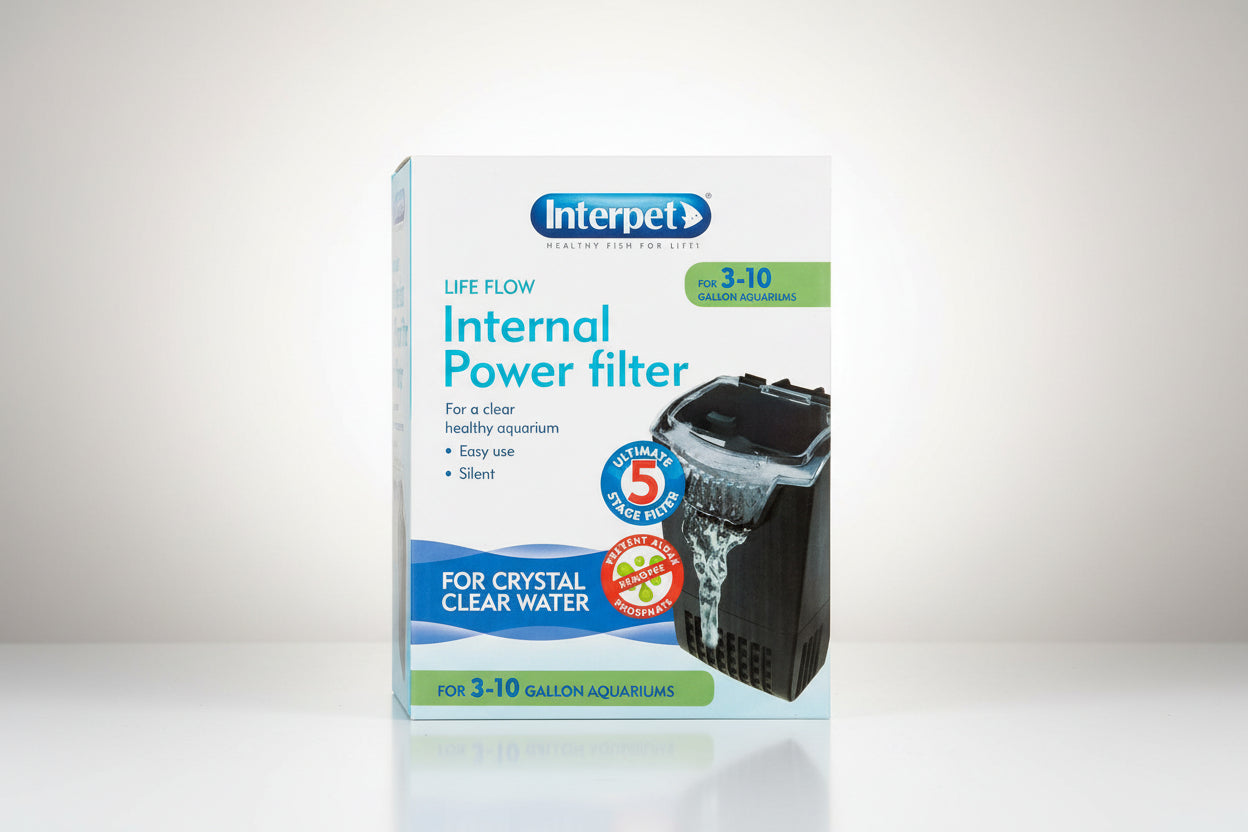 Interpet Life Flow Internal Aquarium Power Filter with 3 Cartridges