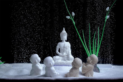 Aquarium Decoration Minimalist Sandstone Buddha Fish Tank Decor Bring Home a Ray of Sunshine