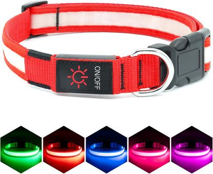 Brighten up your pup's night walks with our adjustable LED Dog Collar! 🌟 USB rechargeable & super safe! 🐾❤️ 
