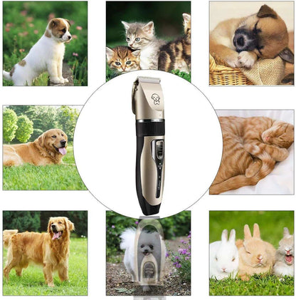 Rechargeable Dog Clippers, Low Noise Pet Shaver Dog Grooming Kit Cordless Professional Dog Hair Trimmer