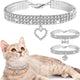  Crystal Cat Collar Elastic Pet Necklace 