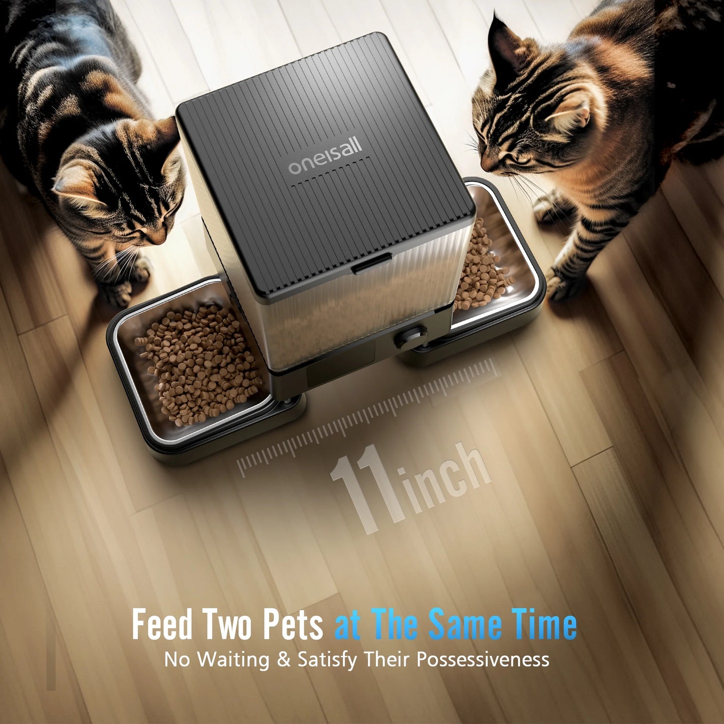Revolutionize Your Pet's Feeding Routine with the 5L Automatic Cat Feeder - Smart Wi-Fi Control & Dual Bowls for Cats and Small Dogs