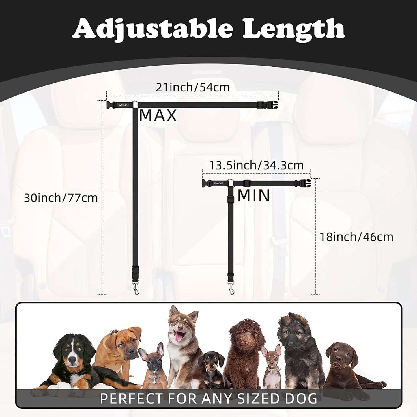 Adjustable Pet Dog and Cat Seat Belt - Safe and Comfortable Vehicle Harness for All Breeds
