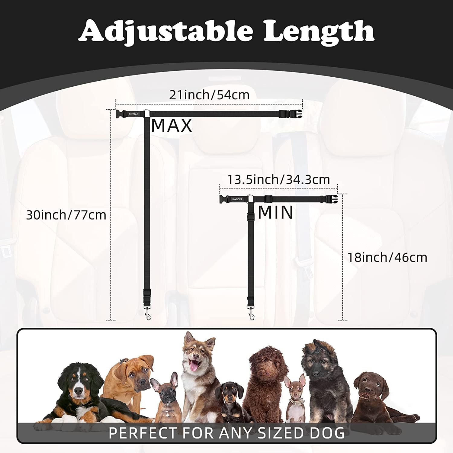 Adjustable Pet Dog and Cat Seat Belt - Safe and Comfortable Vehicle Harness for All Breeds