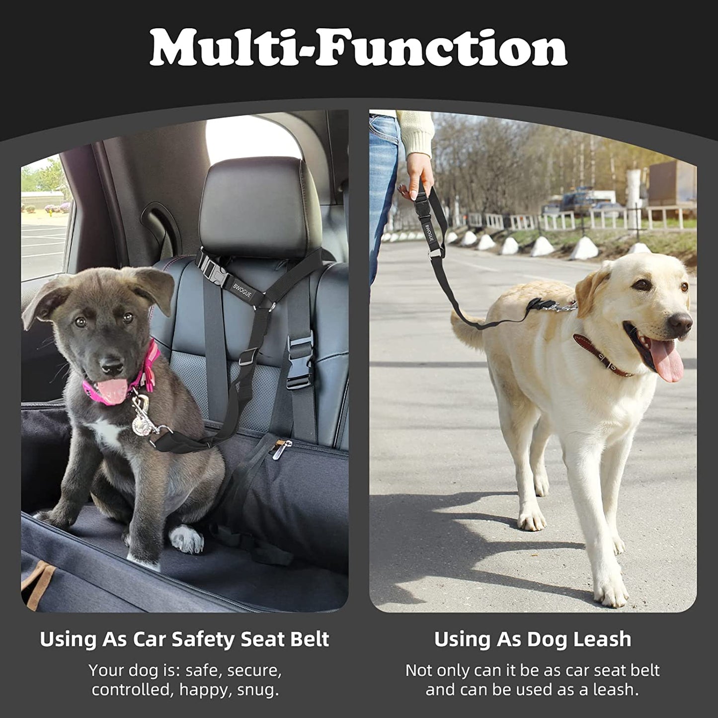 Adjustable Pet Dog and Cat Seat Belt - Safe and Comfortable Vehicle Harness for All Breeds