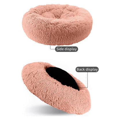 Calming Donut Dog Bed Anti-Anxiety, Self Warming, Cozy Soft Plush round Pet Bed, Ideal for Both Home & Travel, 20"L X 20"W X 8"H