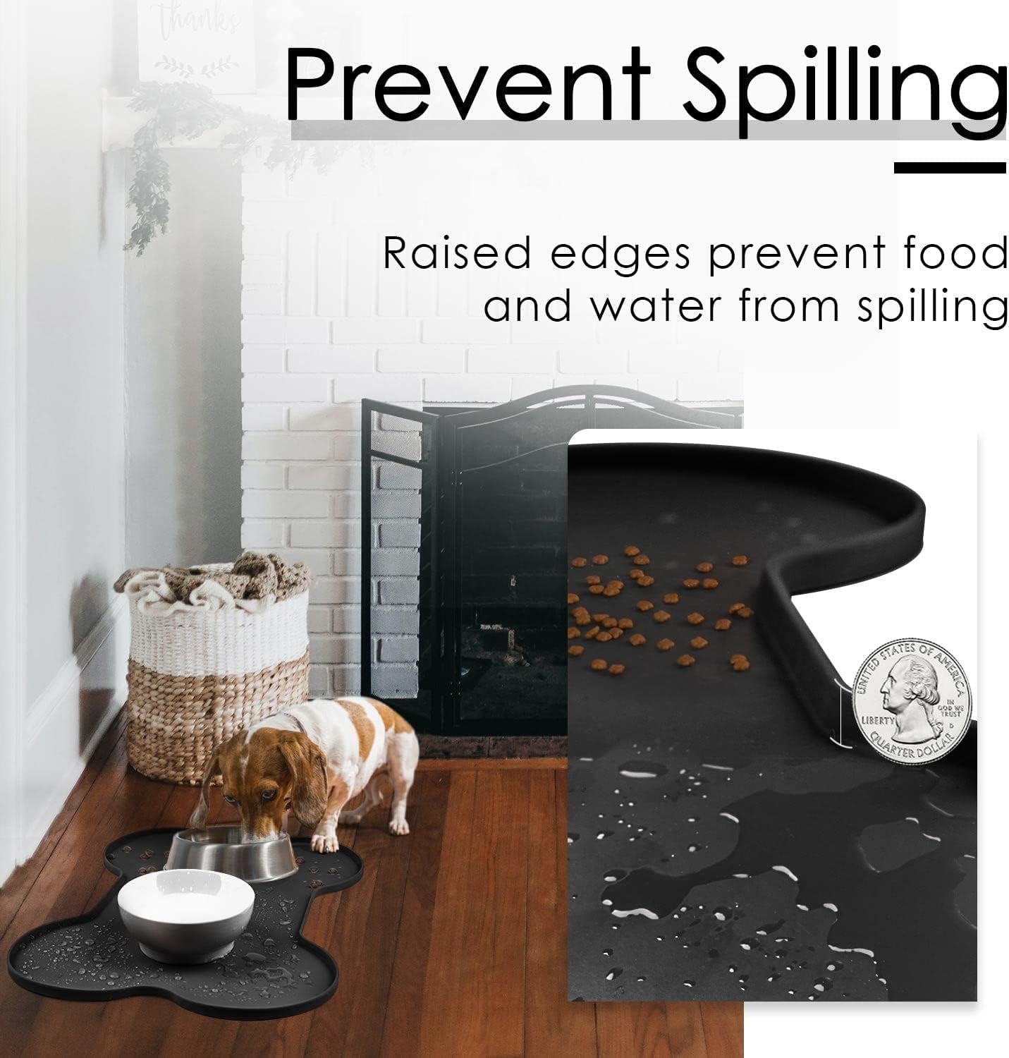  Silicone Non Spill Cat Feeding Mat Puppy Placemat Waterproof 