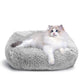 Cat Bed for Indoor Cats, Small Dog Beds for Small Dogs,Soft Long Plush Cushion Washable Puppy Bed,Self-Warming Square Cat Bed Anti-Slip Bottom Cushion (26 X 22 X 8 Inch, Gray)