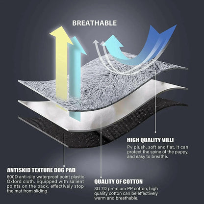 Large Dog Bed Anxiety Washable Cat Dog Mats Anti-Slip Bottom Large 41''X27'' Pet Beds