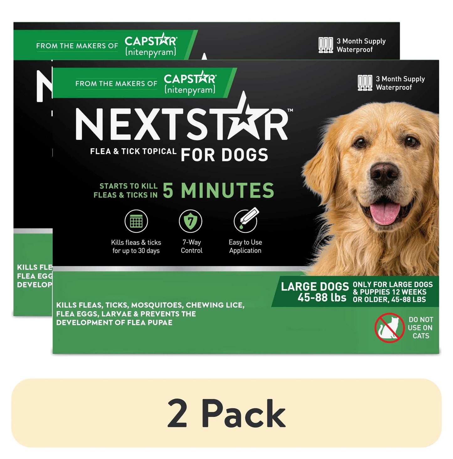Protect Your Dog from Fleas & Ticks with NEXTSTAR: Fast-Acting 3-Month Supply for Dogs 45-88 Lbs
