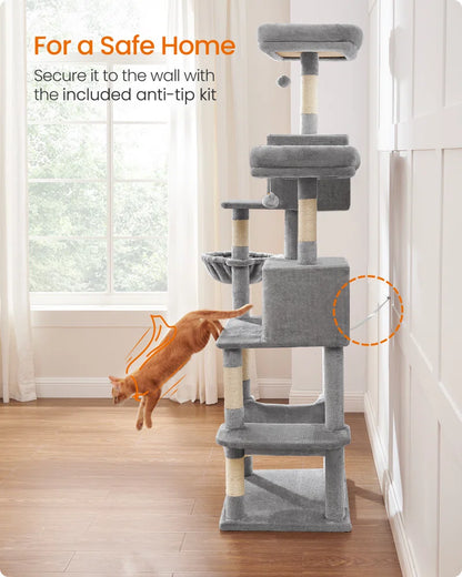 Elevate Your Cat's Playtime with the Timmins 78.3" Multi-Level Cat Tree - Cozy Condos & Scratching Posts Included!