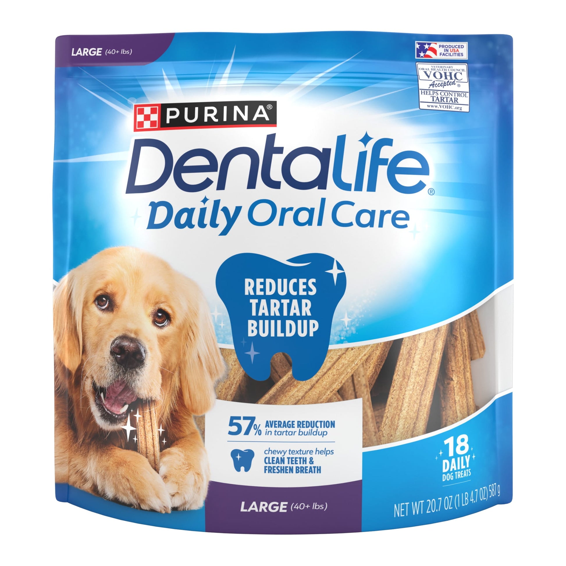 Purina  Daily Oral Care Large Dog Treats Dental Chews with Chicken, 20.7 Oz 