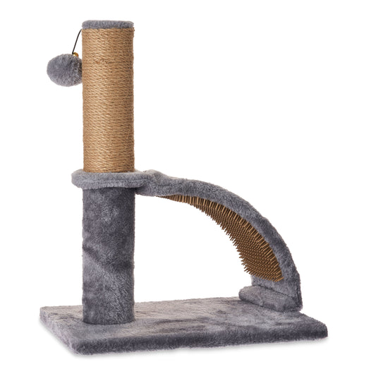 Upgrade your kitty's playtime with our 17" Deluxe Jute Cat Scratching Post & Arch Grooming Massager in stylish gray! 🐾✨ Perfect for happy paws and a healthy coat! 
