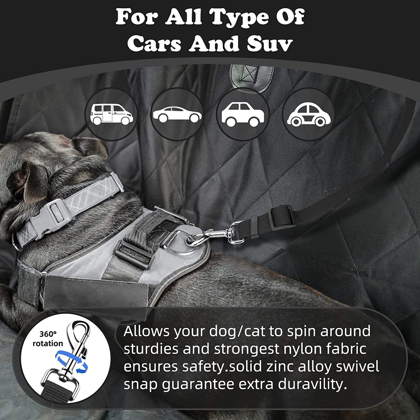 Adjustable Pet Dog and Cat Seat Belt - Safe and Comfortable Vehicle Harness for All Breeds