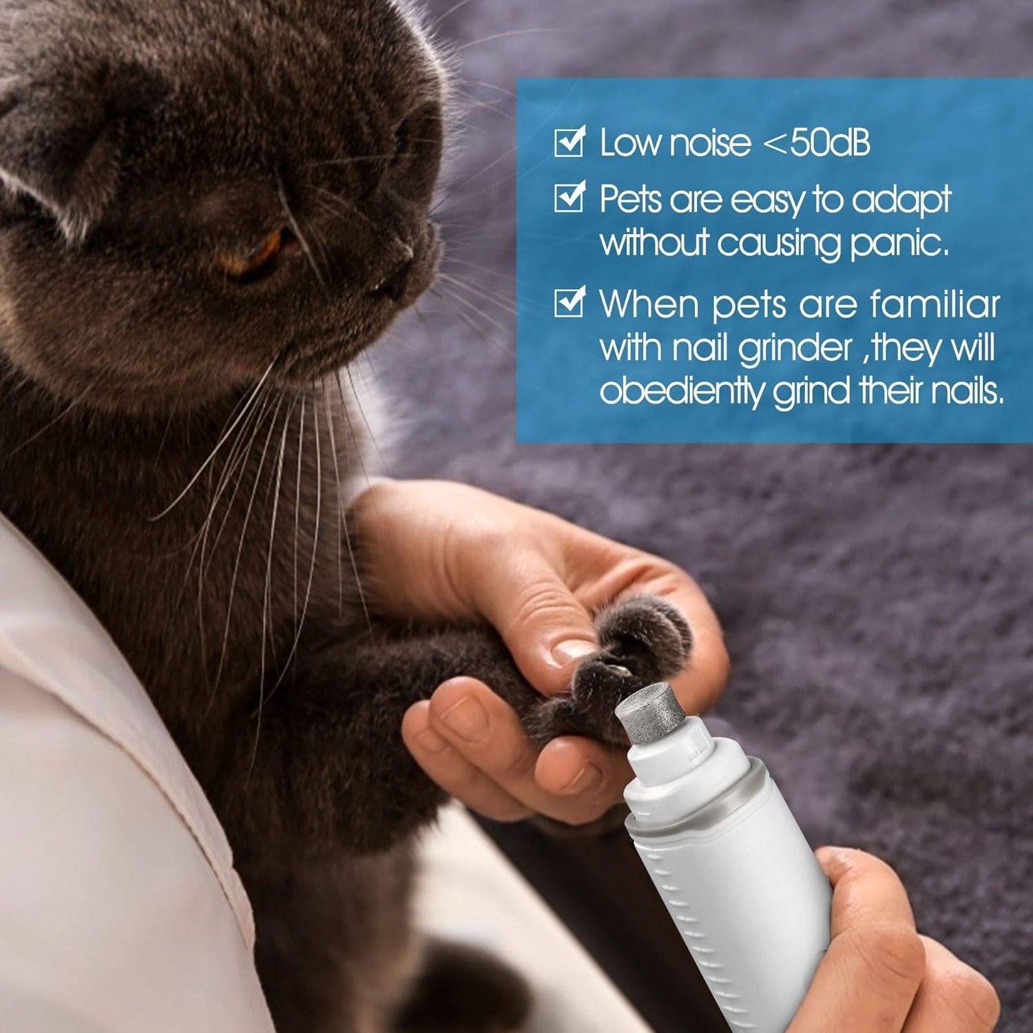 Upgrade Your Pet Grooming Routine with Our Professional 2-Speed Electric Dog Nail Grinder - Safe, Quiet, and Rechargeable for All Dog and Cat Sizes!