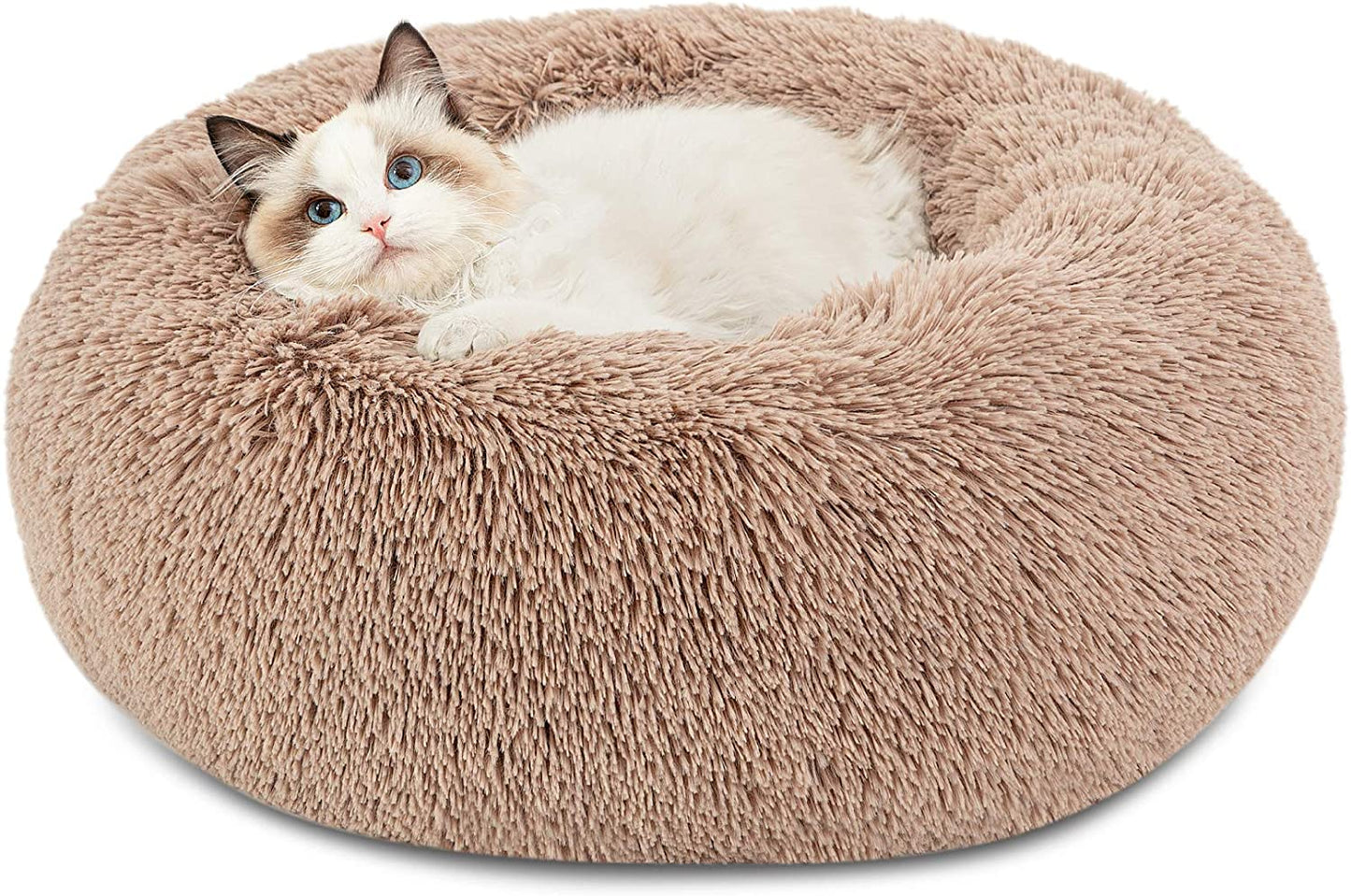  Anti-Slip round Fluffy Plush Faux Fur Pet Bed