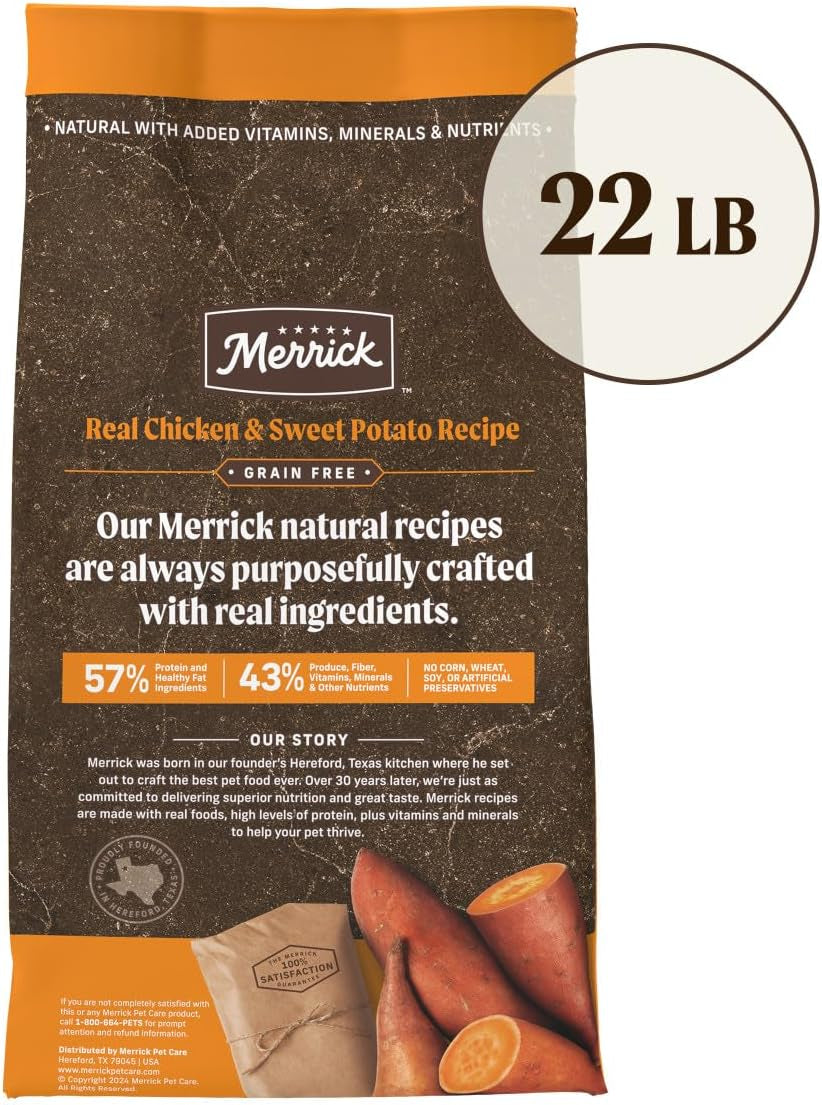  Wholesome and Natural Kibble with Real Chicken and Sweet Potato 