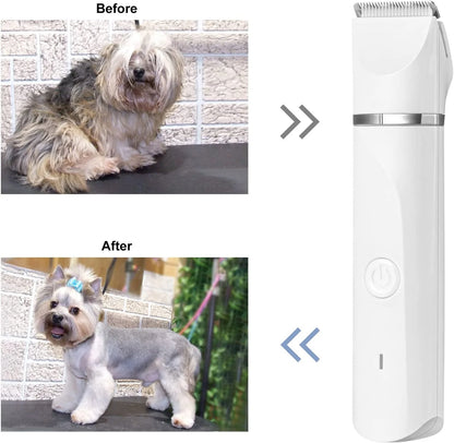 Groom Your Furry Friends Like a Pro! 🐶✂️ Rechargeable, Low Noise Dog Clippers with 4 Trimmer Heads for All Pets! 