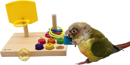 Engaging Bird Toys for Budgies and Parrots - Trick Tabletop Training Set with Chew Balls and Stacking Rings for Active Play and Mental Stimulation