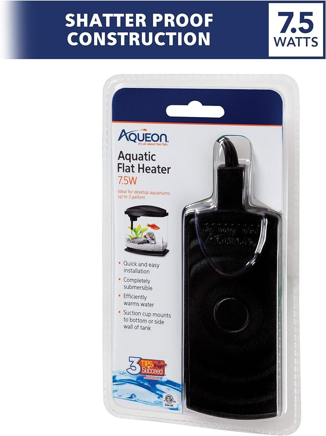 Aqueon Mini Flat Heater for Small Aquariums, 7.5 Watts