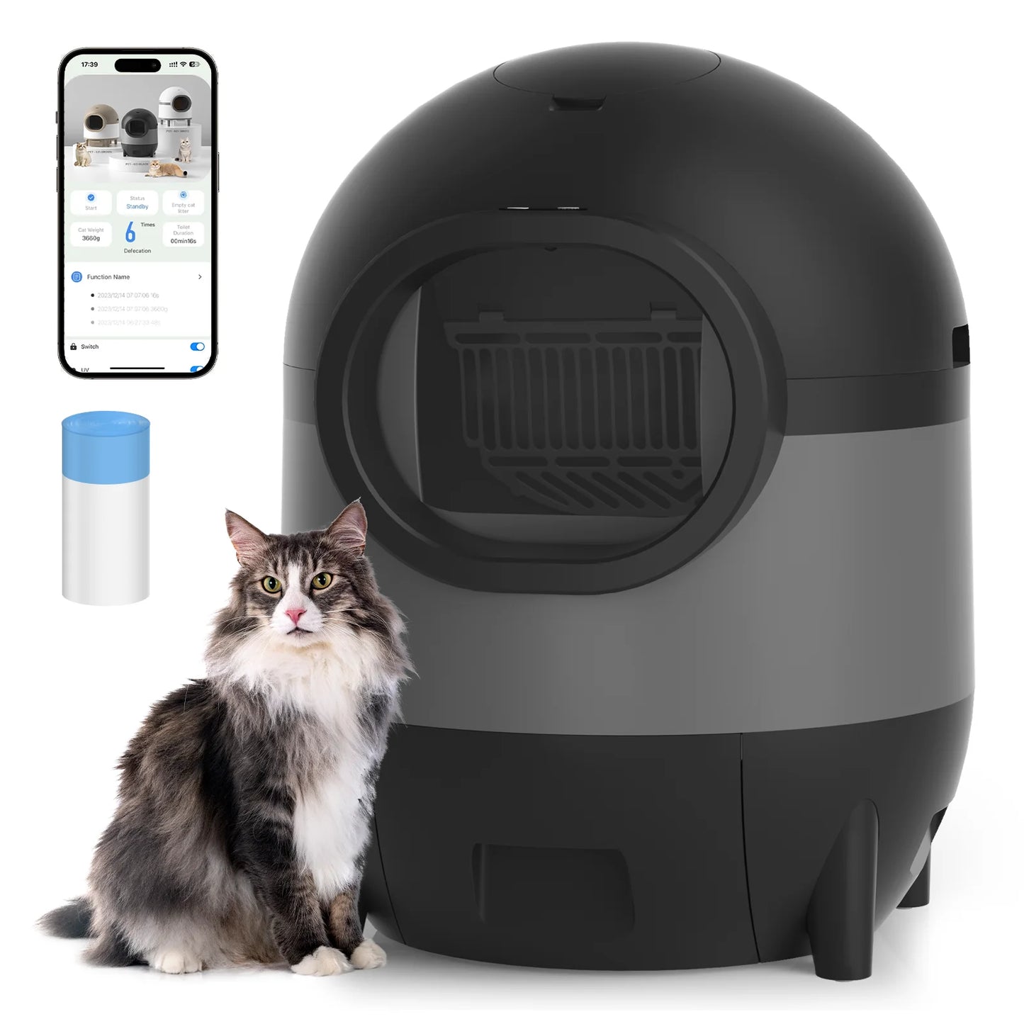 Say goodbye to scooping! 🐾✨ Meet the ultimate Self-Cleaning Cat Litter Box with WiFi & app control! Perfect for multiple cats and designed for easy living! 🐱💖 