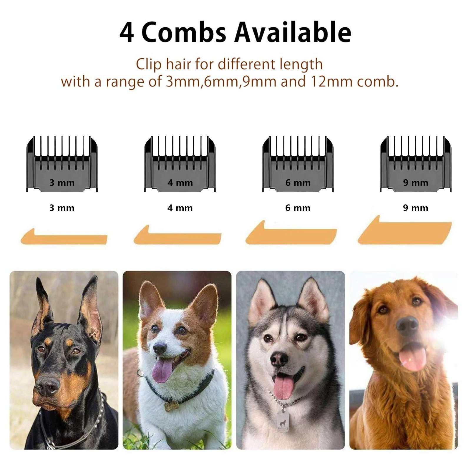 Rechargeable Dog Clippers, Low Noise Pet Shaver Dog Grooming Kit Cordless Professional Dog Hair Trimmer