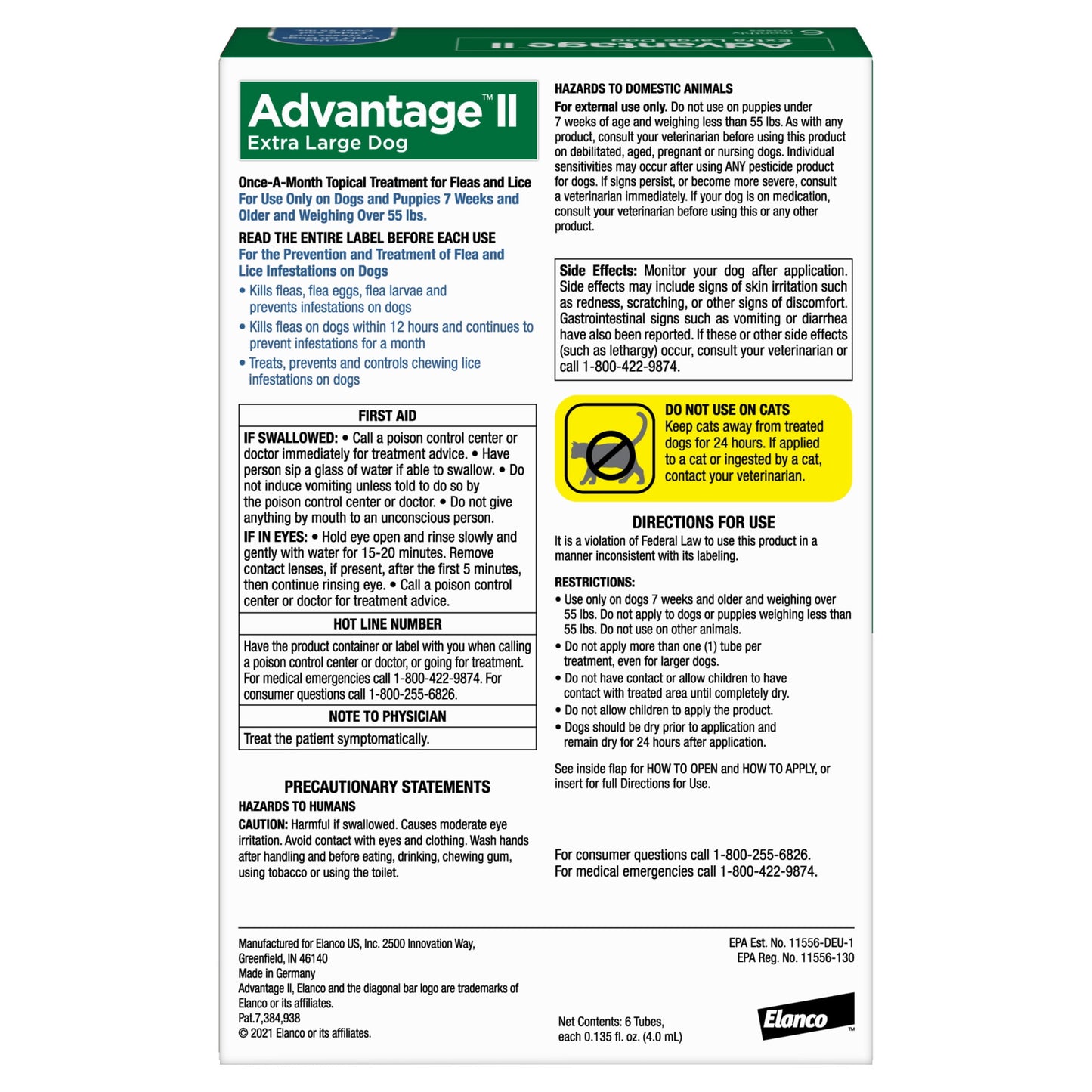 Vet-Recommended Flea Prevention for XL Dogs 55 Lbs+, 6-Monthly Treatments