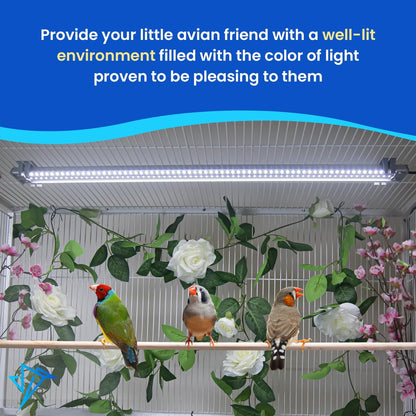 Illuminate Your Bird's World with the Happybird Full Spectrum LED Light - Safe, Easy-to-Install, and Perfect for Soft Bill Birds - 24" Long