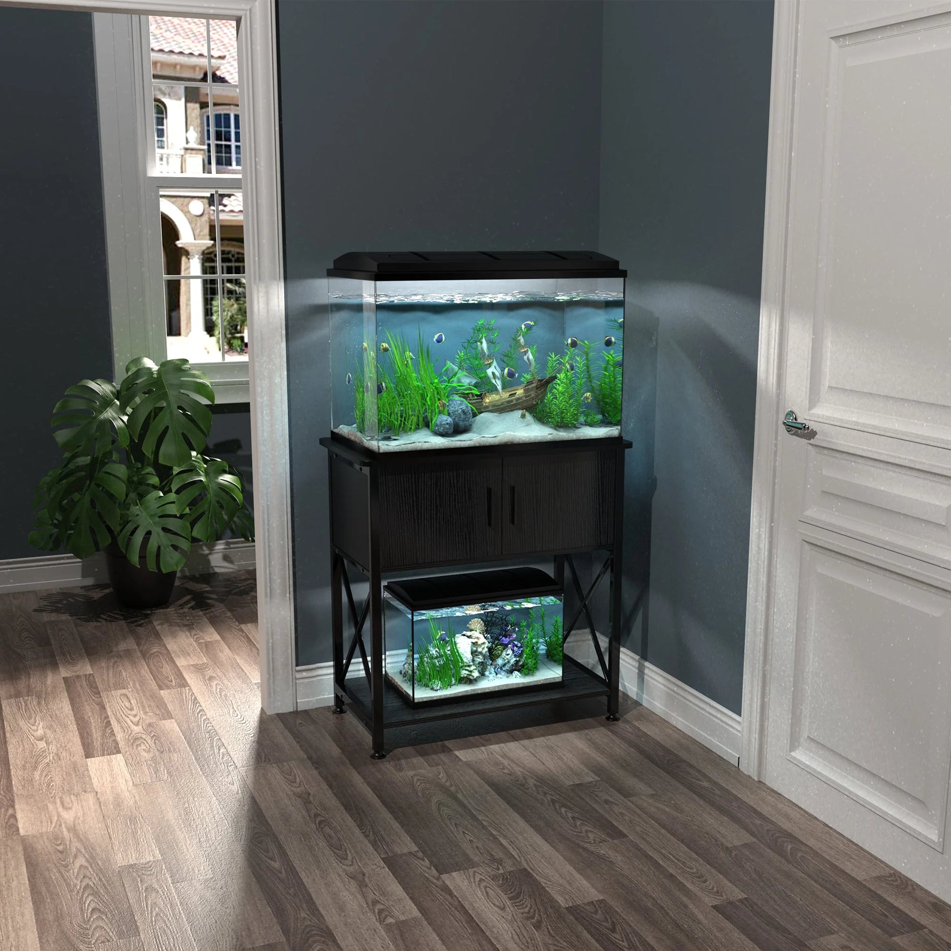20 gallon fish tank accessories QUOZUO Decorations Plants, 20pcs Aquarium Decorations Plants Plastic, Fish Tank Accessories, Fish Cave and Hideout Ornaments, Aquarium Decor : Pet Supplies Bag Filter Cartridge as well as a 100 20 Gallon Fish Tank Stand