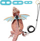 Bearded Dragon Harness, Blue, Wing Style, Animal Harness, 3 Size Pack, Soft Leather, Durable Nylon Rope, Removable Leash, Suitable for Baby to Adult Beardies