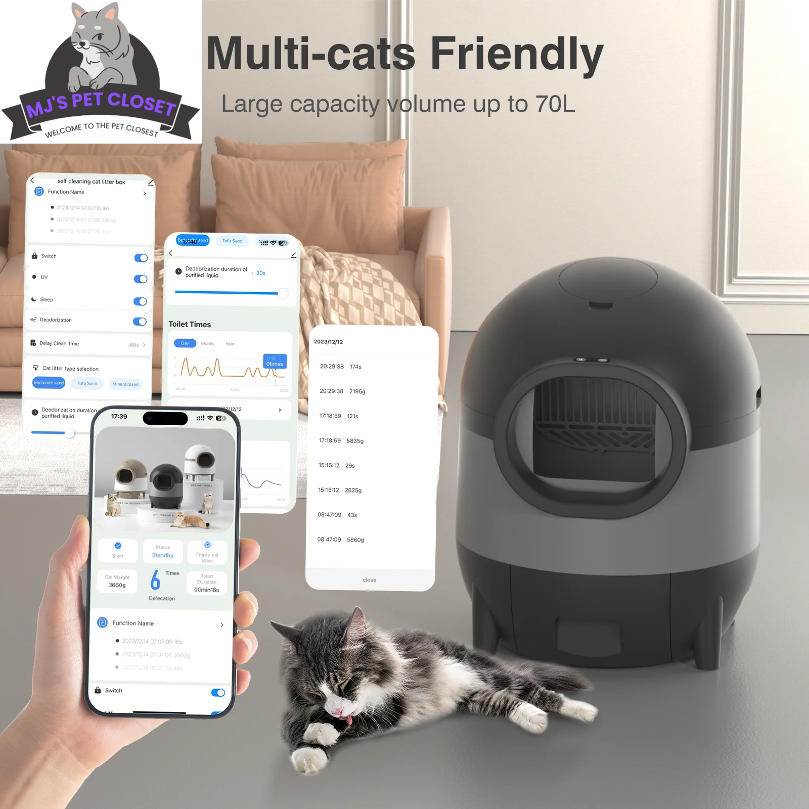 Say goodbye to scooping! 🐾✨ Meet the ultimate Self-Cleaning Cat Litter Box with WiFi & app control! Perfect for multiple cats and designed for easy living! 🐱💖 