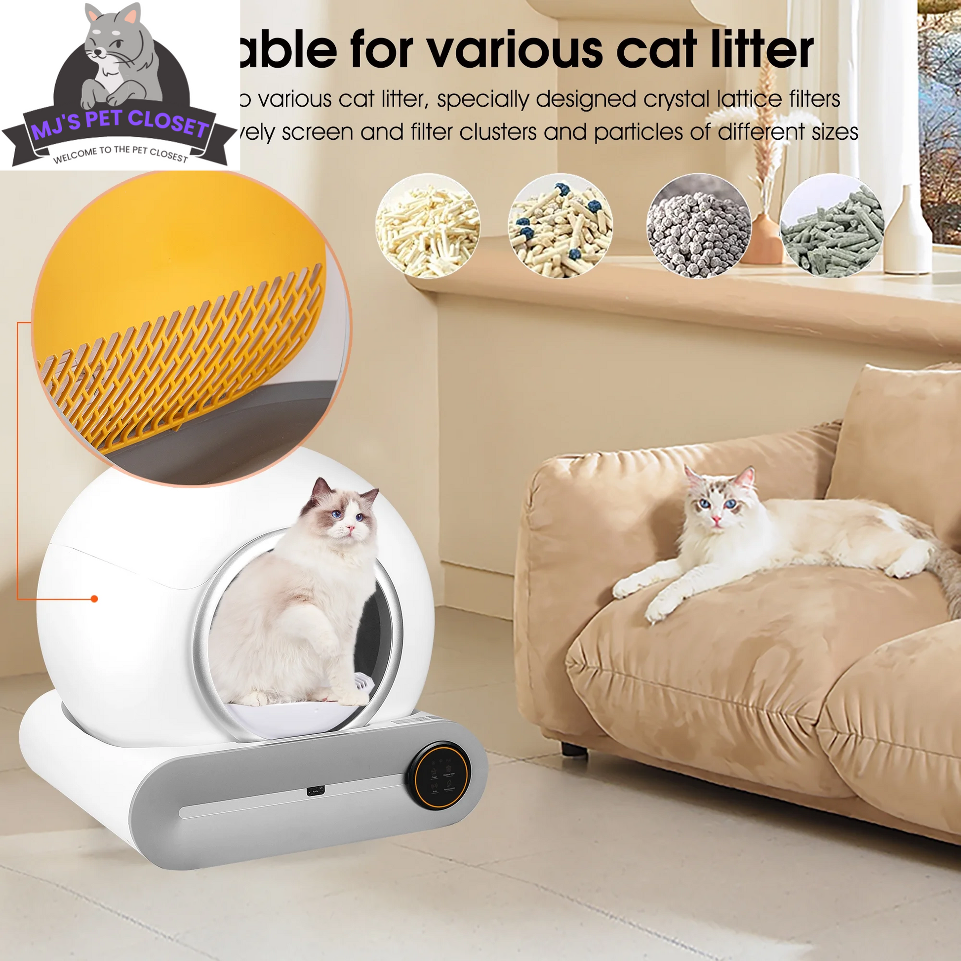 Say goodbye to messy litter! 🐾✨ Meet the Smart Self-Cleaning Litter Box with App Control and Safety Features! Perfect for busy cat parents! 😻📱