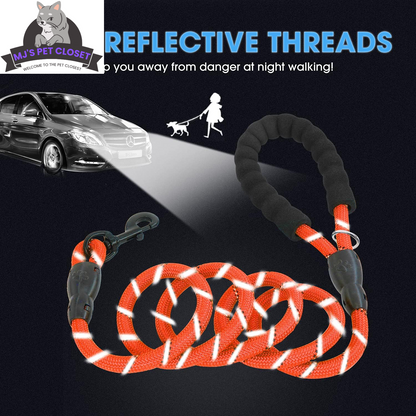 Upgrade your walks with our 2-Pack 5/6 FT Dog Leashes! 🐾✨ Featuring comfy padded handles and reflective threads for safety, perfect for all dog sizes! 🐶❤️ 